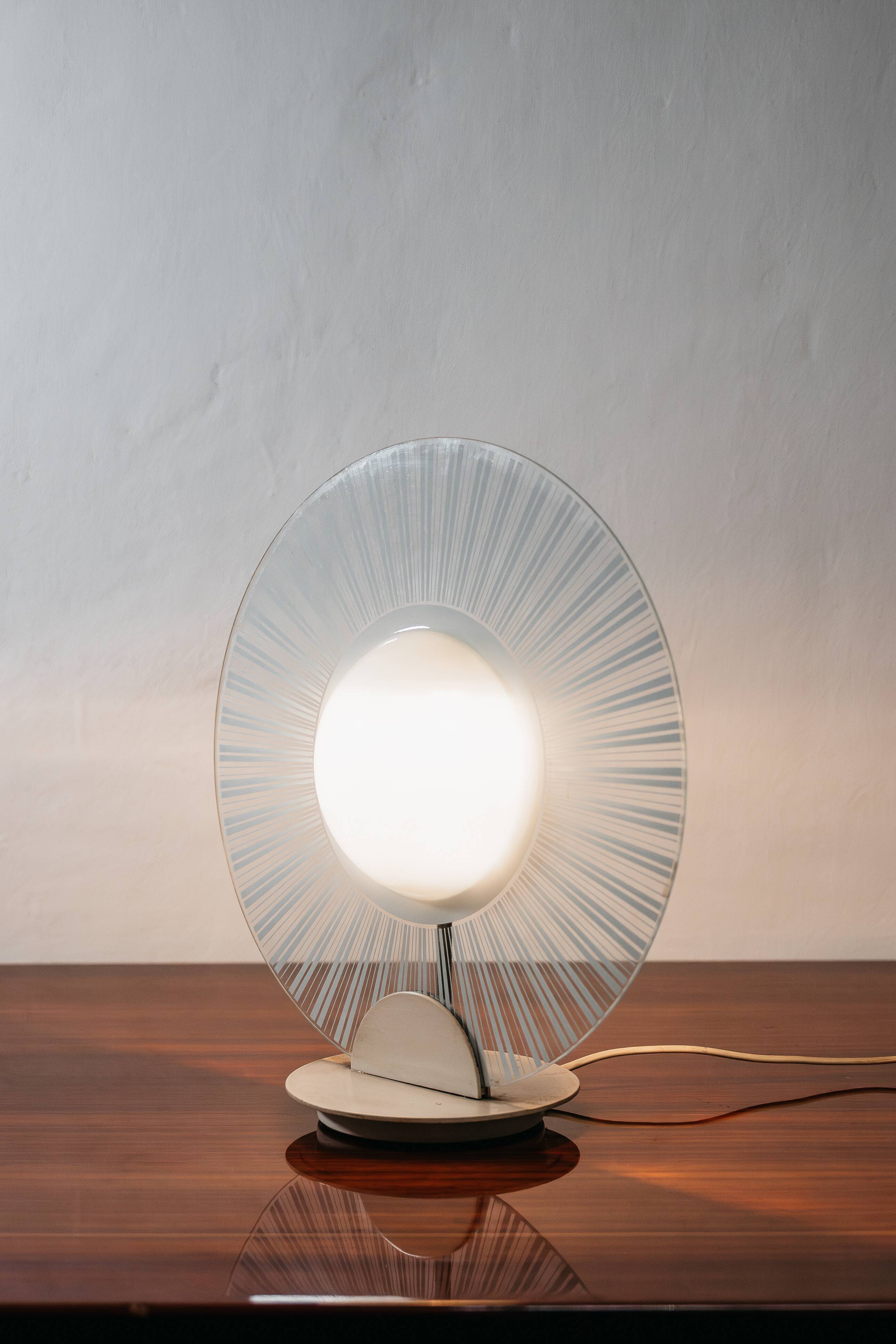 Lampada Di Design Postmoderno in Vetro Anni 80 Vintage