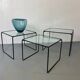 Modernist Italian steel and glass set of nesting tables, 1970s, set of 3
