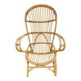 Antique wicker and rattan armchair