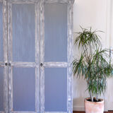 Grey blue wardrobe skated in solid pine