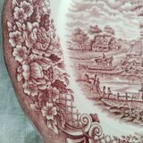 Red English porcelain dinner plate, Grindley, Staffordshire, England