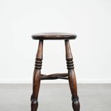 Tabouret Windsor anglais ancien du XVIIIe siècle avec une superbe patine.