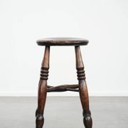 Antique English Windsor stool from the 18th century with a great patina