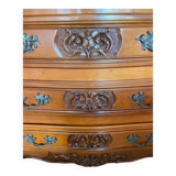 Commode 3 tiroirs style Louis XV en merisier