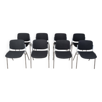 8 chaises vintage DSC 106 de Giancarlo Piretti pour Castelli