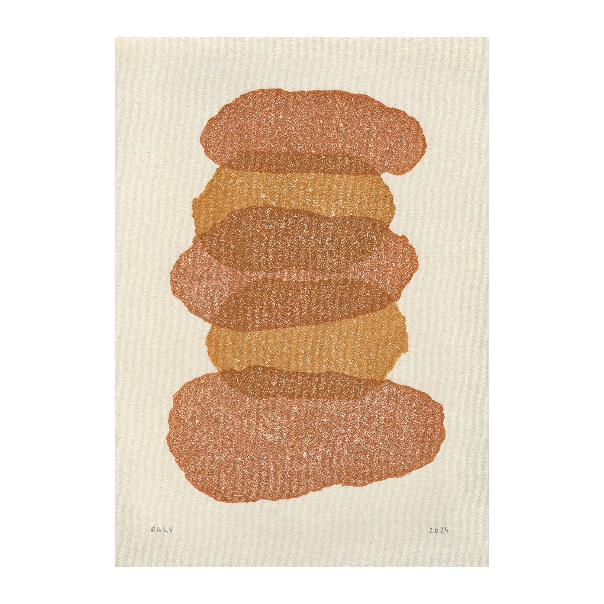 Painting on paper - rock - signed eawy