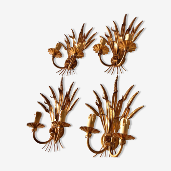 Set of sconces sheaf of wheat