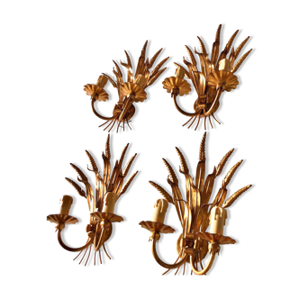 Set of sconces sheaf of wheat