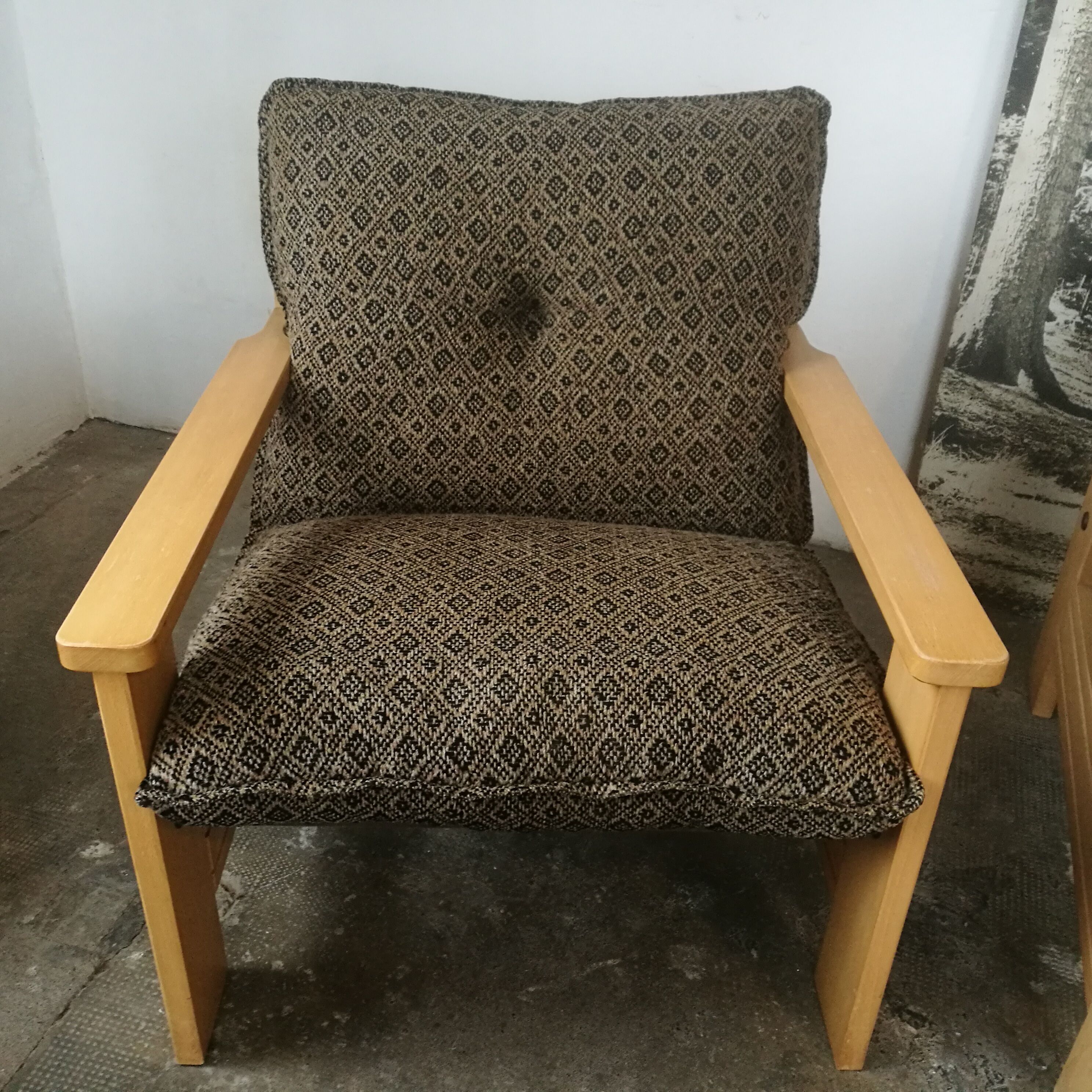 Paire de fauteuils vintage en bois