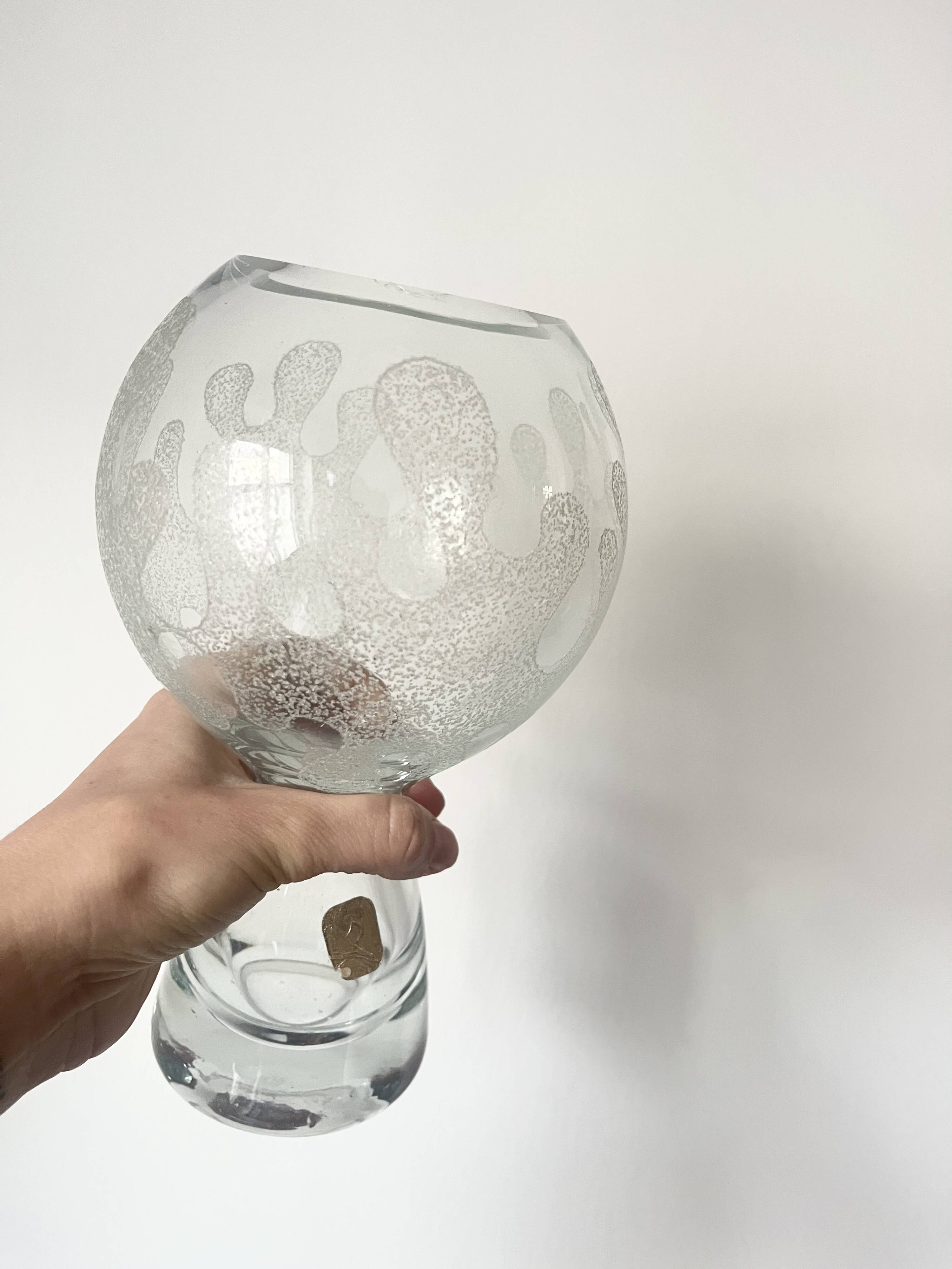 Vintage Art Glass Vase by Marita Voigt for Ilmenau, DDR East Germany