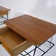 Scandinavian vintage hanging bedside pair in teak and metal