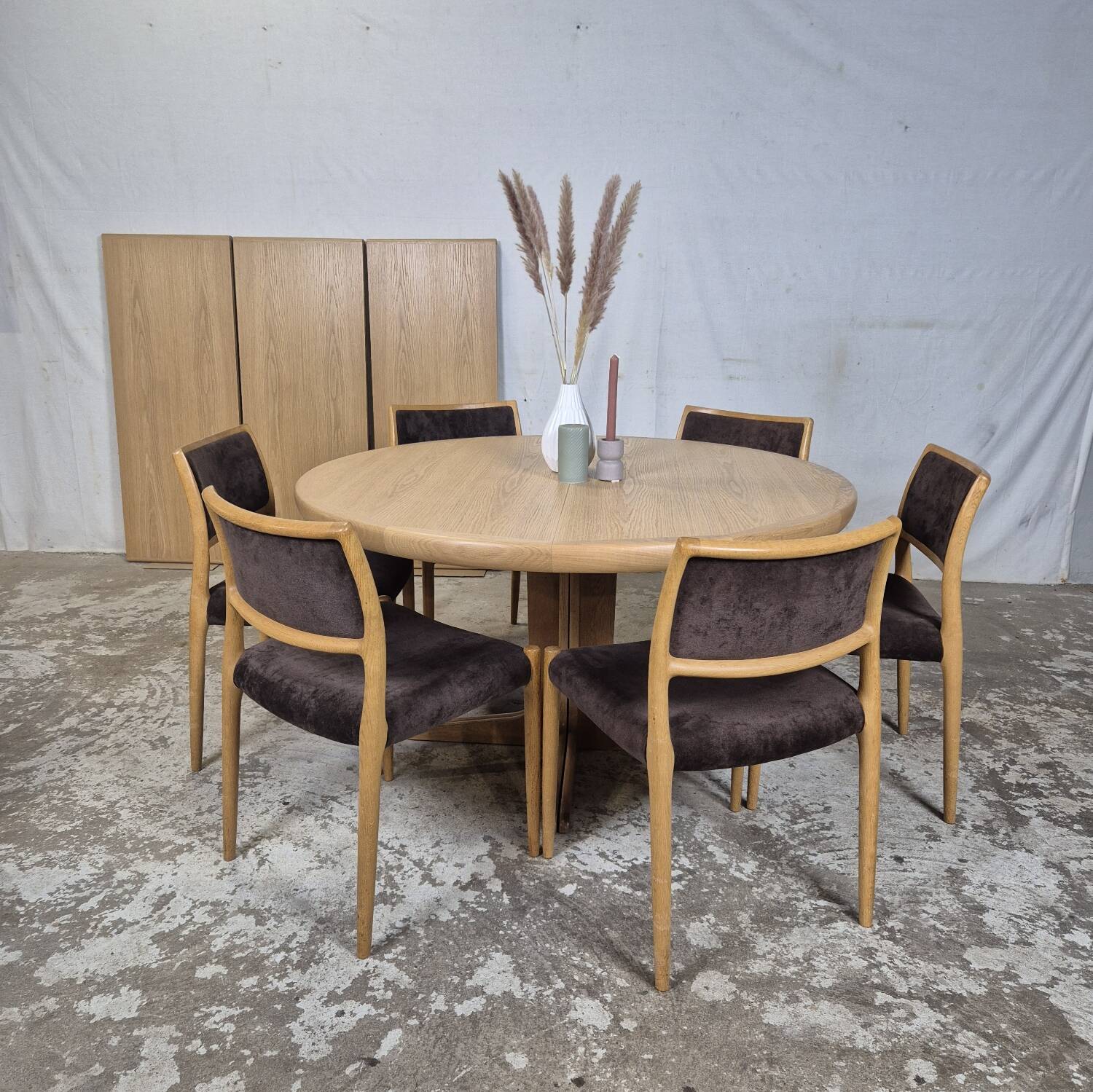 4x Niels Møller model 80 vintage oak dining chair Danish