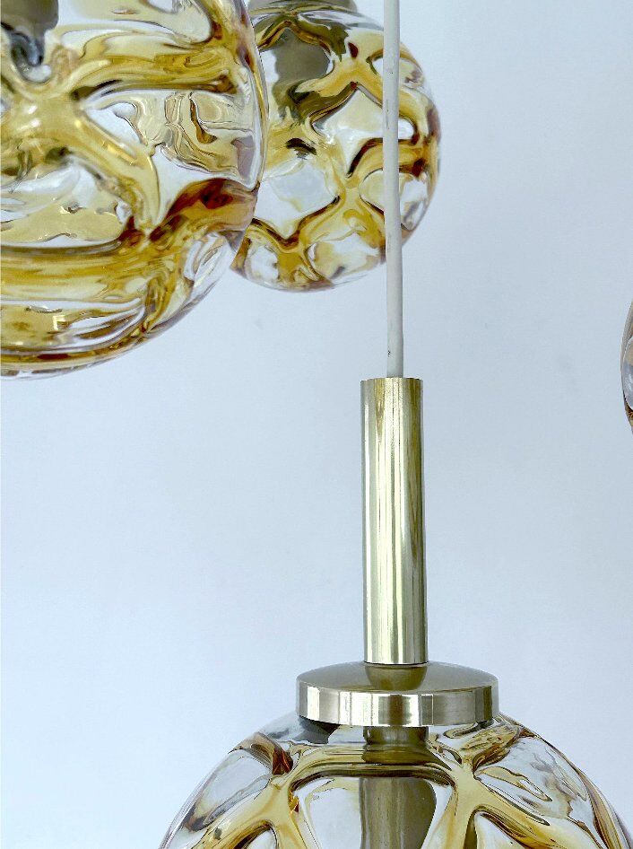 Suspension en verre vintage de Doria, années 1970.