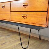 Scandinavian sideboard teak and metal row