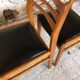 Set of 4 scandinavian chairs in blond teak and black skai 60s