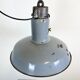 Midcentury grey enamel industrial ceiling lamp, 1950s