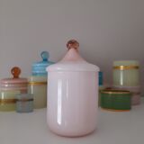 Bonbonnière en opaline rose poudre