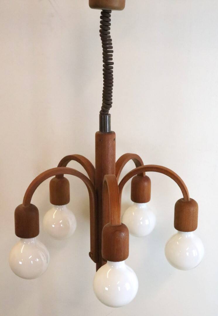 Deens design teak Domus hanglamp