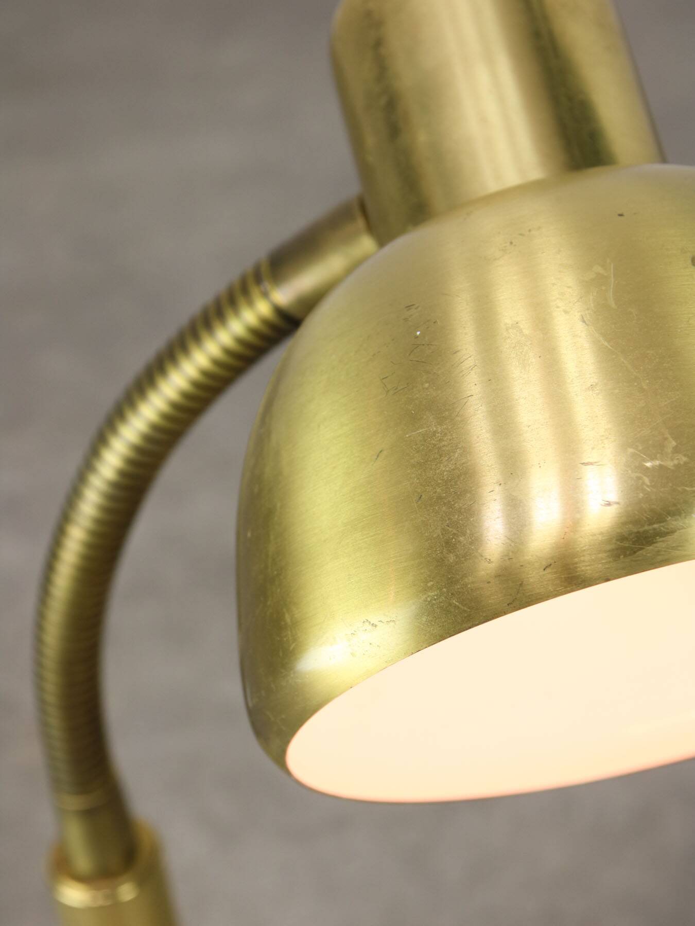 Vintage Italian Brass Gooseneck Table Lamp