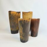 Set de 4 vases en céramique de style moderne du milieu du siècle Gunnar Nylund Rörstrand Suède