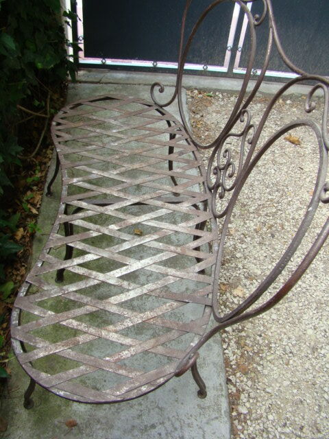 Old wrought iron bench