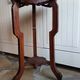 Antique solid wood pedestal table with marble top