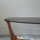 Table basse en verre marbre et bois, Hugues Poignant 1970