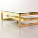 Belgo-Chrom Architectural G-Table 23-Carat Goldplated with Glass Tops 1970s