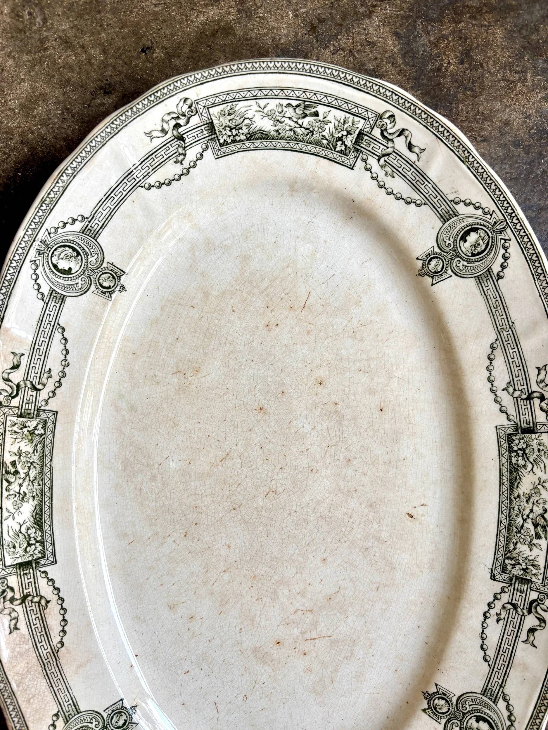 Oval ironstone dish from St Amand and Hamage, "Medallion" service