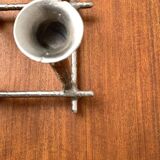 Brutalist sculptural cast aluminium candlestick Danish