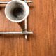 Brutalist sculptural cast aluminium candlestick Danish