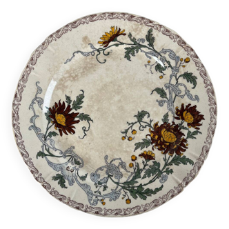 Plat Gien en terre de fer, XIXème s.
