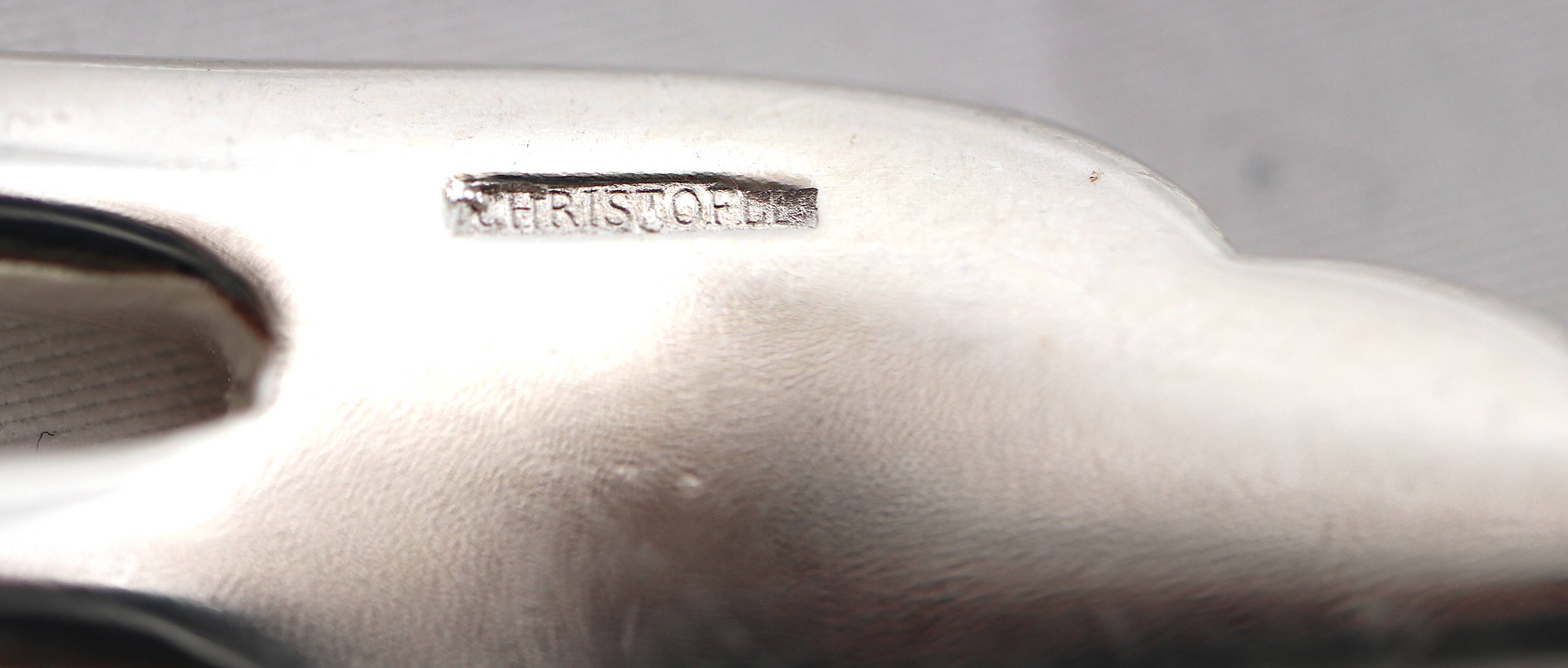 Christofle Japanese, 6 table settings, 12 pieces in silver-plated metal.