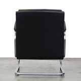 Vintage brown leather Bauhaus design armchair by Ahrend de Cirkel from the 1950s