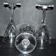 Set of 3 crystal carved wine glasses from saint-louis model vic 1930 14.5cm