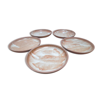 Set d'assiettes à dessert en grès