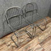 Pair of chromed metal chairs 1970