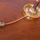 Lucien Gau Model 15033 mid century brass table lamp