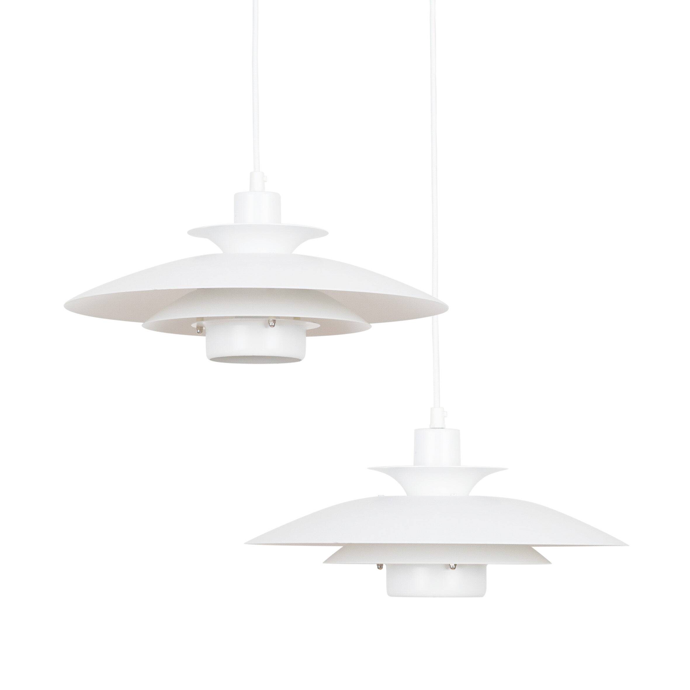 Pair of 2 vintage pendant lamps Volga by Kurt Wiborg, Jeka, 1980s