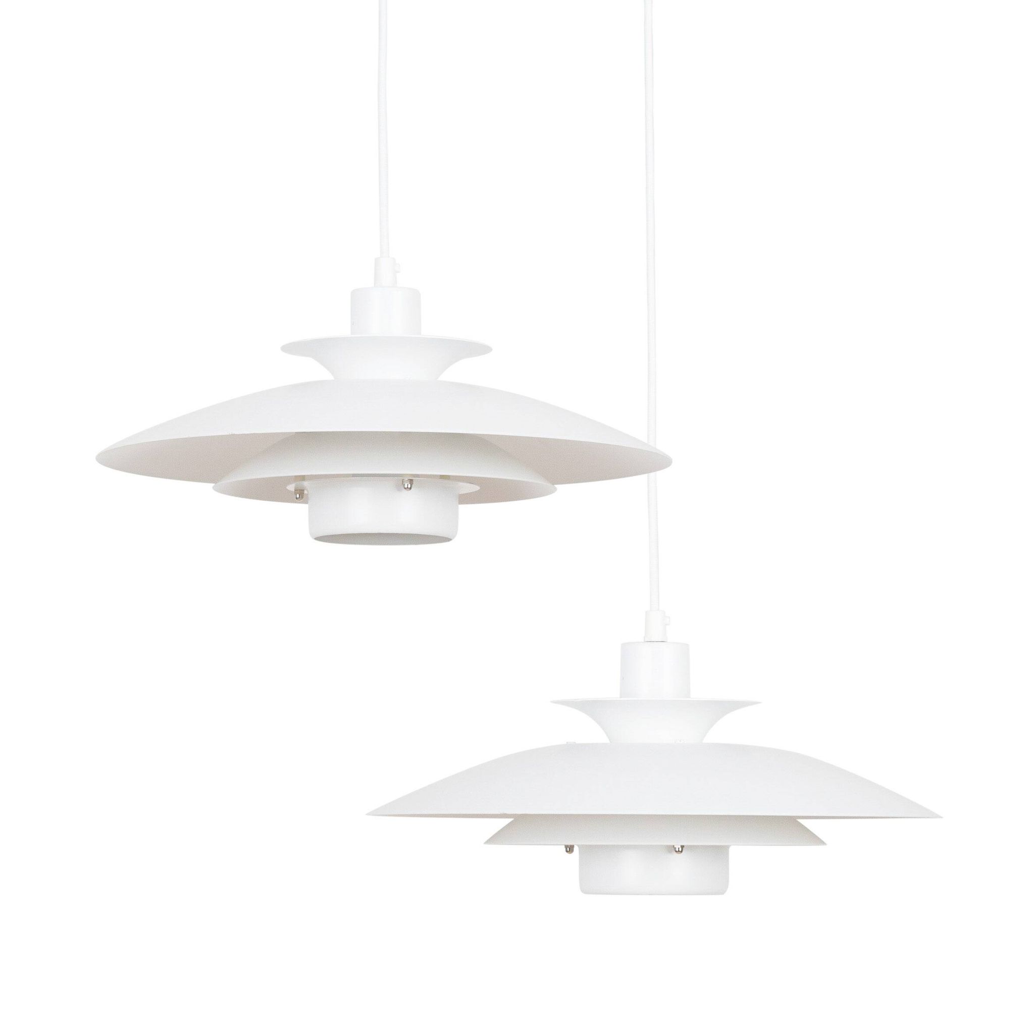 Pair of 2 vintage pendant lamps Volga by Kurt Wiborg, Jeka, 1980s