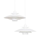 Pair of 2 vintage pendant lamps Volga by Kurt Wiborg, Jeka, 1980s