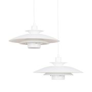 Pair of 2 vintage pendant lamps Volga by Kurt Wiborg, Jeka, 1980s