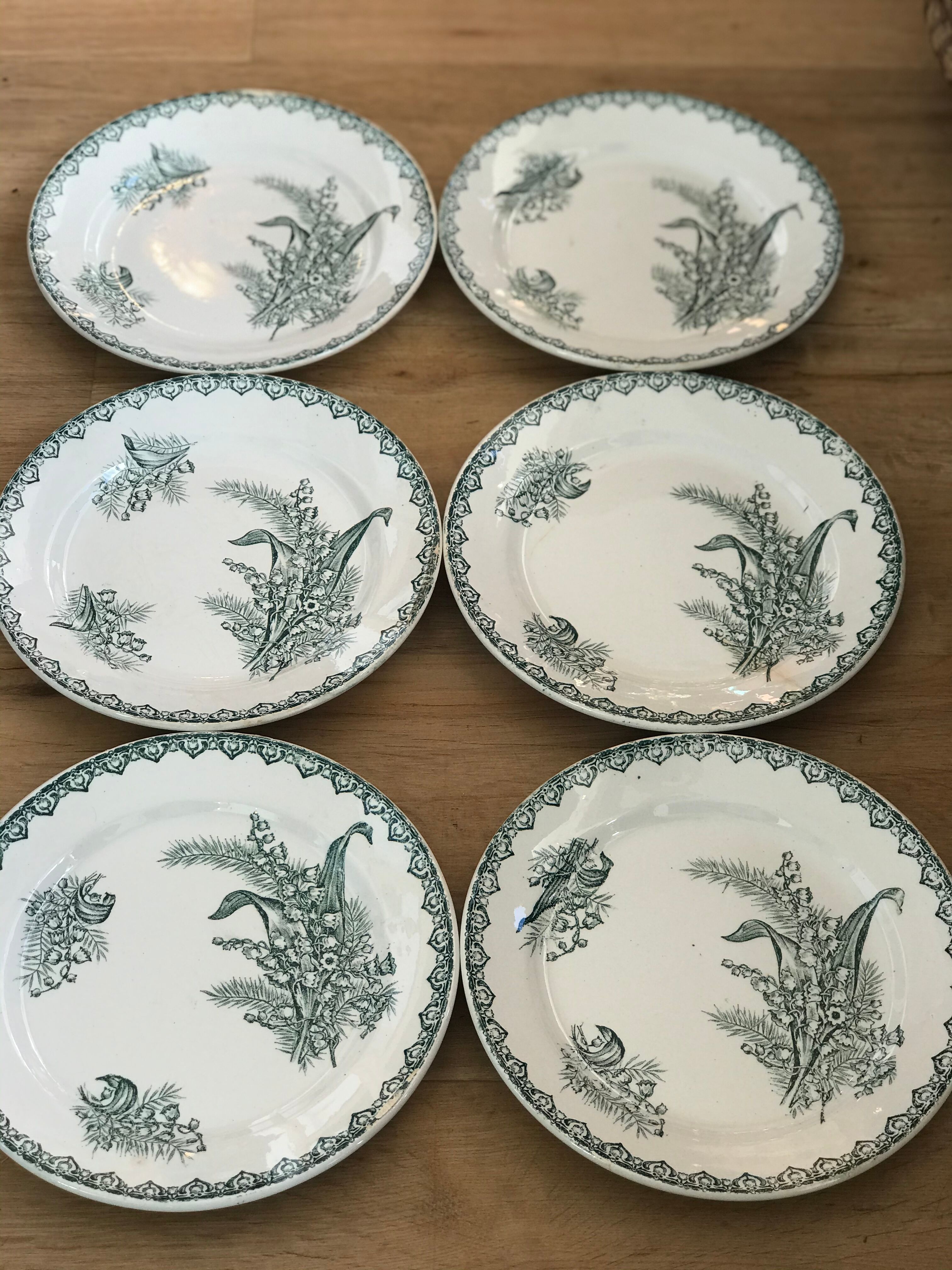 6 assiettes anciennes