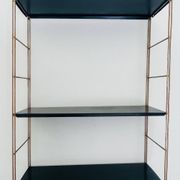 Etagère murale vintage modulable, metal et laiton circa 1960s