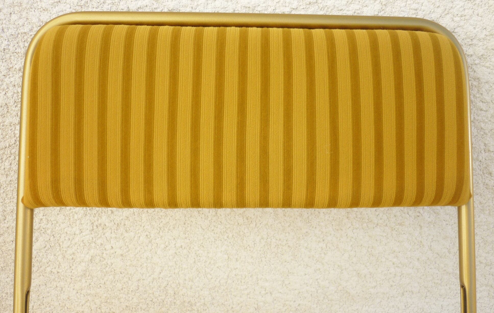 Ensemble de 4 chaises pliables Lafuma, années 70, vintage, ocre et doré