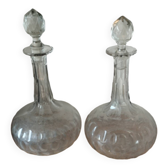 Lot 2 carafes victoriennes antiques 1880