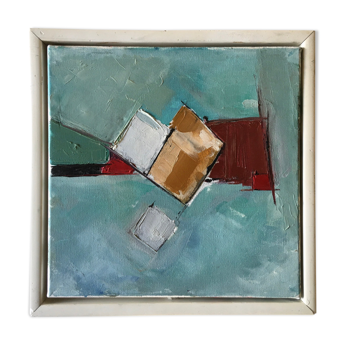 Oil on abstract canvas by Guy Rieutort