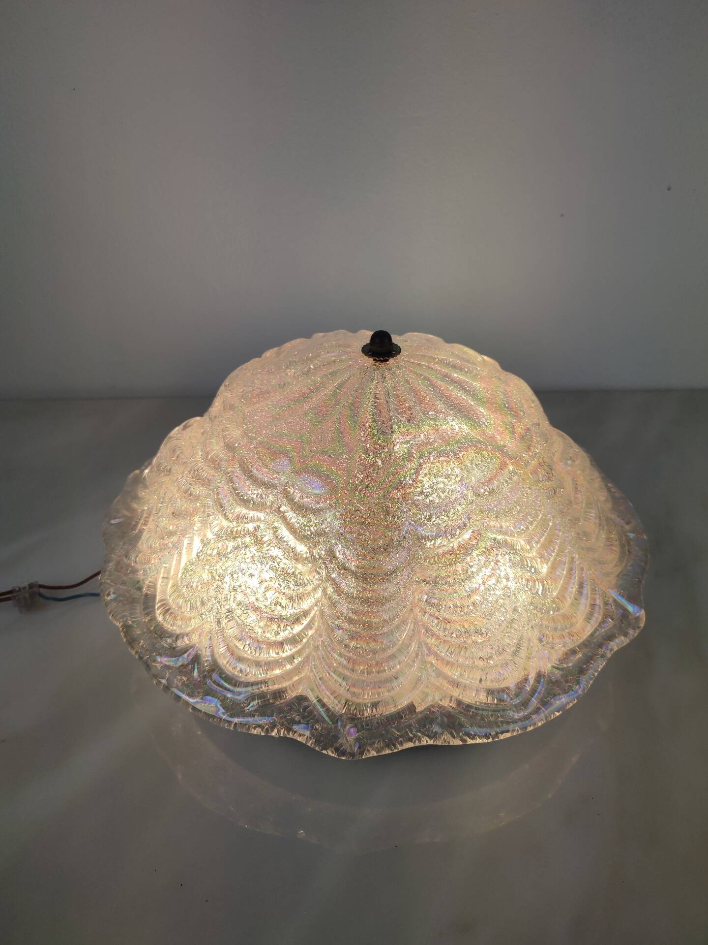 Lustre en verre de Murano irisé italien, 1970