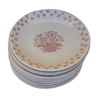 Series of twelve plates in Gien earthenware