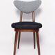 Heart-shaped chair in light and dark blue denim, mid-century style, Europe, 1960s.